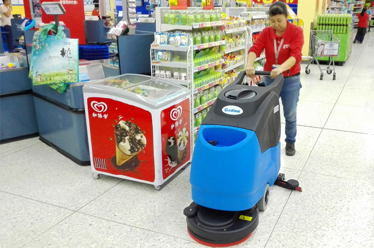 The new GT55 walk-behind scrubber dryer is ideal for contract cleaners,ECO Mode system,